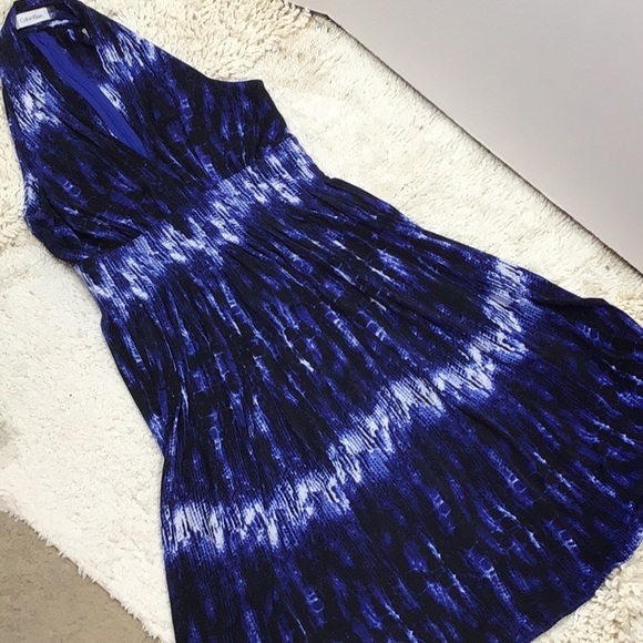 Calvin Klein deep blue halter dress - Picture 7 of 7